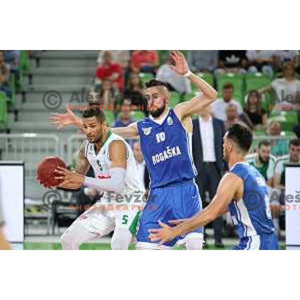 action during semi-final of Nova KBM league basketball match between Petrol Olimpija and in Rogaska in Stozice, Ljubljana, Slovenia on May 9, 2018