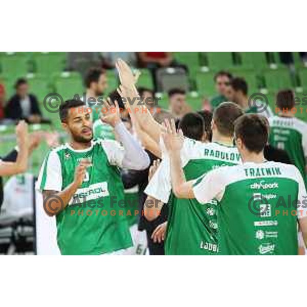 action during semi-final of Nova KBM league basketball match between Petrol Olimpija and in Rogaska in Stozice, Ljubljana, Slovenia on May 9, 2018