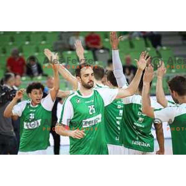 action during semi-final of Nova KBM league basketball match between Petrol Olimpija and in Rogaska in Stozice, Ljubljana, Slovenia on May 9, 2018