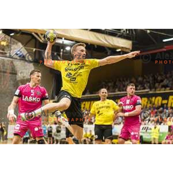Gorenje’s Jan Grebenc (13) in action during 1 NLB Leasing League match between Gorenje and Celje PL, in Velenje, on May 9, 2018