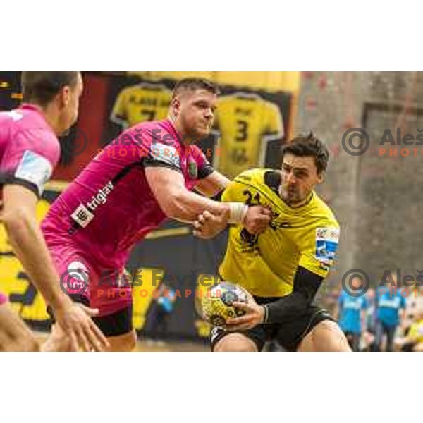 Gorenje’s Gregor Potocnik (21) in action during 1 NLB Leasing League match between Gorenje and Celje PL, in Velenje, on May 9, 2018 
