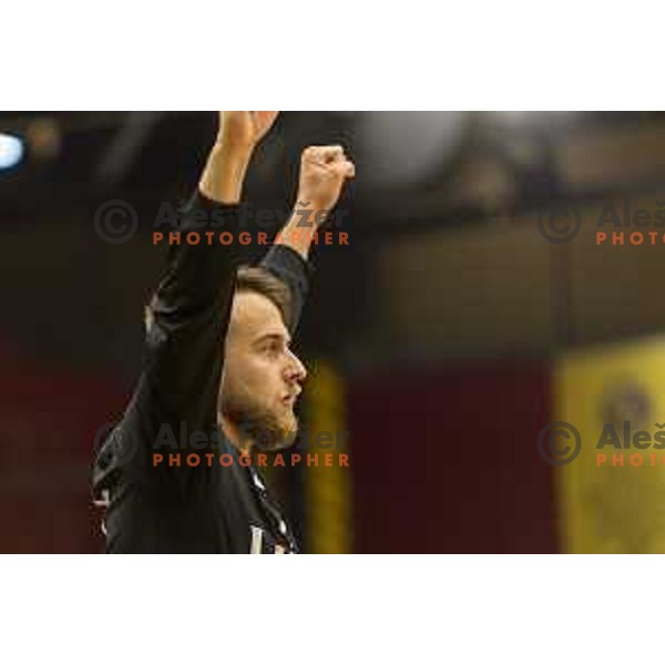 Celje’s Aljaz Panjtar (16) in action during 1 NLB Leasing League match between Gorenje and Celje PL, in Velenje, on May 9, 2018
