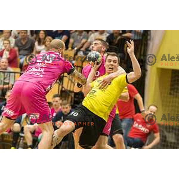 Gorenje’s Rok Ovnicek (10) in action during 1 NLB Leasing League match between Gorenje and Celje PL, in Velenje, on May 9, 2018