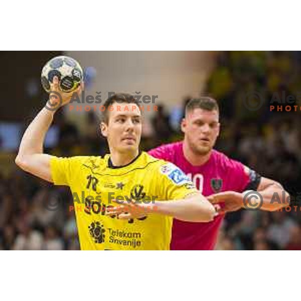 Gorenje’s Rok Ovnicek (10) in action during 1 NLB Leasing League match between Gorenje and Celje PL, in Velenje, on May 9, 2018