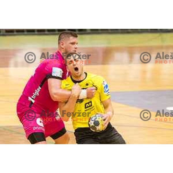 Gorenje’s Nejc Cehte (3) in action during 1 NLB Leasing League match between Gorenje and Celje PL, in Velenje, on May 9, 2018 