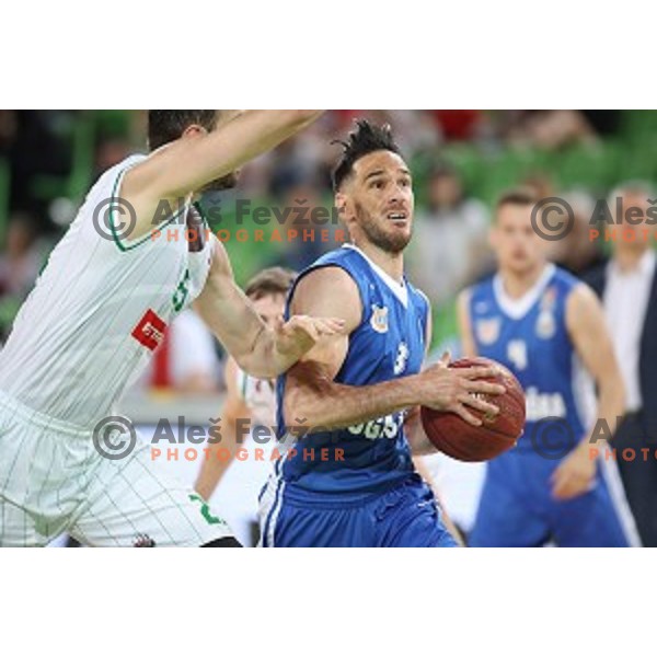 action during semi-final of Nova KBM league basketball match between Petrol Olimpija and in Rogaska in Stozice, Ljubljana, Slovenia on May 9, 2018