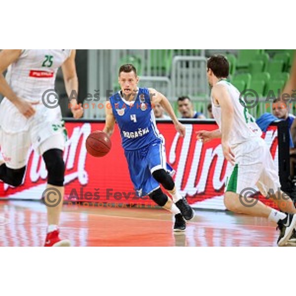 action during semi-final of Nova KBM league basketball match between Petrol Olimpija and in Rogaska in Stozice, Ljubljana, Slovenia on May 9, 2018