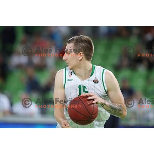 action during semi-final of Nova KBM league basketball match between Petrol Olimpija and in Rogaska in Stozice, Ljubljana, Slovenia on May 9, 2018
