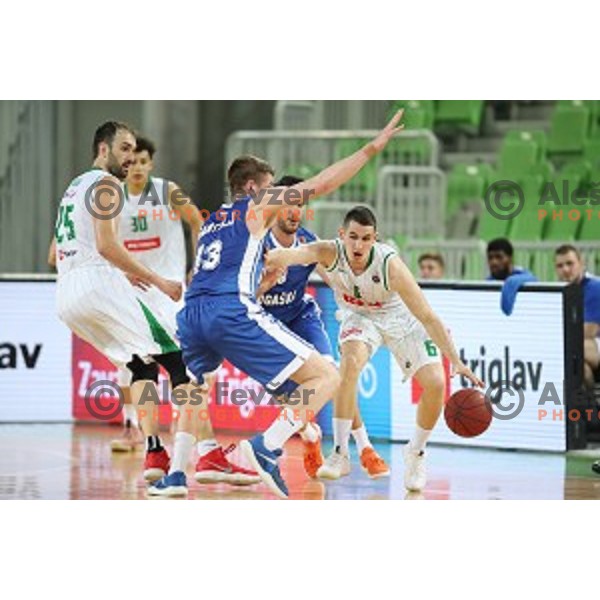 action during semi-final of Nova KBM league basketball match between Petrol Olimpija and in Rogaska in Stozice, Ljubljana, Slovenia on May 9, 2018