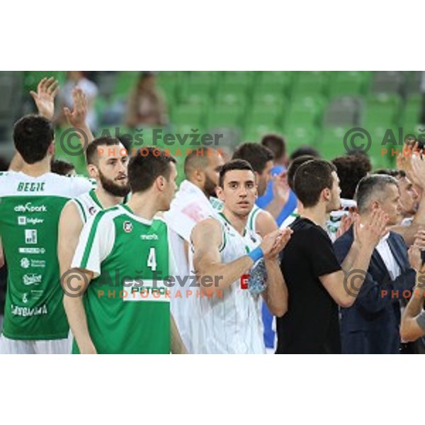 action during semi-final of Nova KBM league basketball match between Petrol Olimpija and in Rogaska in Stozice, Ljubljana, Slovenia on May 9, 2018