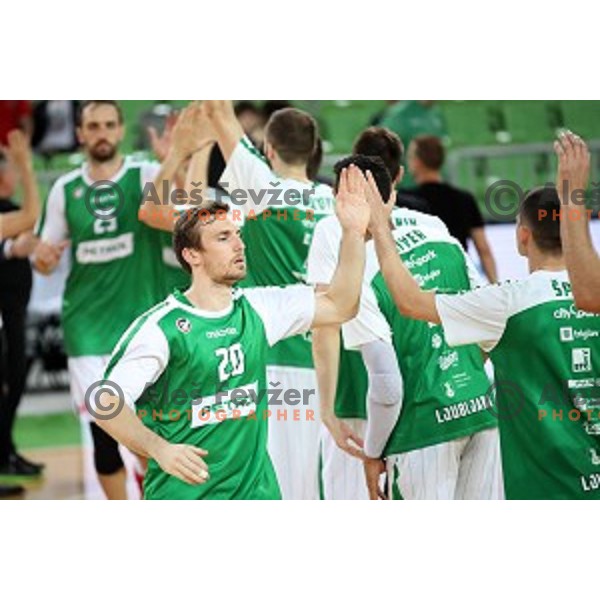 action during semi-final of Nova KBM league basketball match between Petrol Olimpija and in Rogaska in Stozice, Ljubljana, Slovenia on May 9, 2018