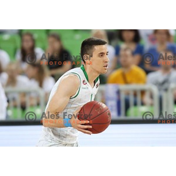 action during semi-final of Nova KBM league basketball match between Petrol Olimpija and in Rogaska in Stozice, Ljubljana, Slovenia on May 9, 2018