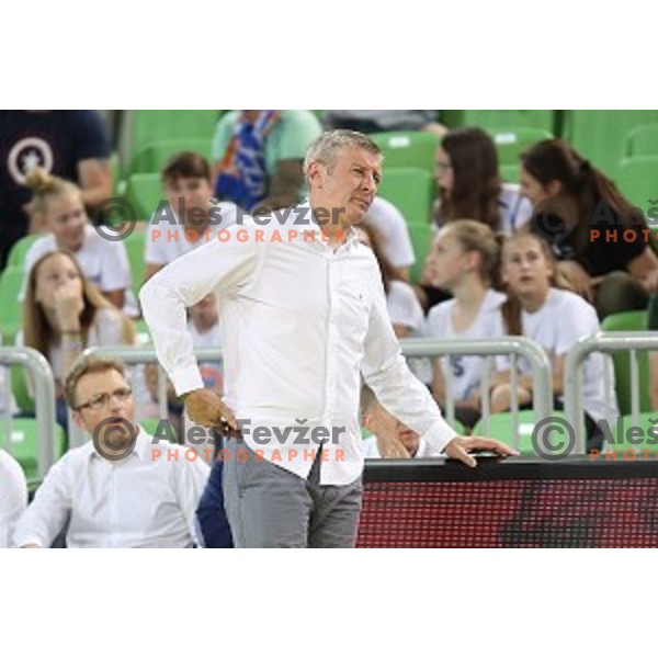 action during semi-final of Nova KBM league basketball match between Petrol Olimpija and in Rogaska in Stozice, Ljubljana, Slovenia on May 9, 2018