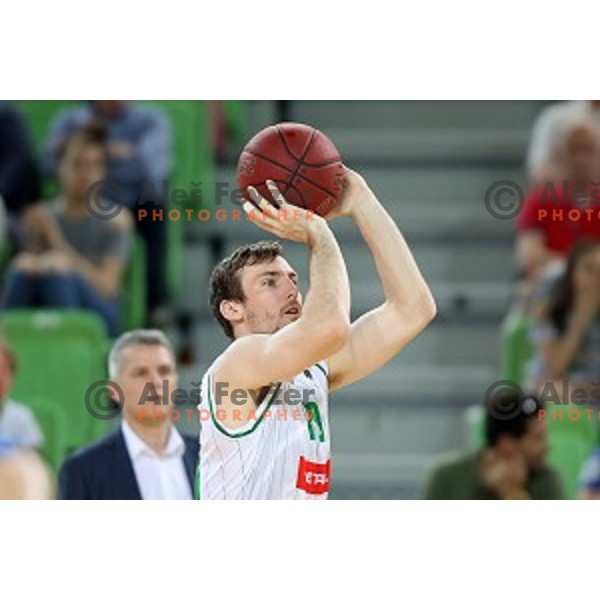action during semi-final of Nova KBM league basketball match between Petrol Olimpija and in Rogaska in Stozice, Ljubljana, Slovenia on May 9, 2018
