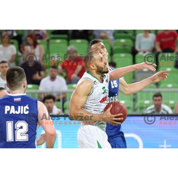 action during semi-final of Nova KBM league basketball match between Petrol Olimpija and in Rogaska in Stozice, Ljubljana, Slovenia on May 9, 2018