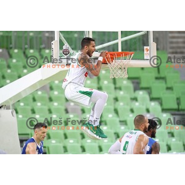 action during semi-final of Nova KBM league basketball match between Petrol Olimpija and in Rogaska in Stozice, Ljubljana, Slovenia on May 9, 2018