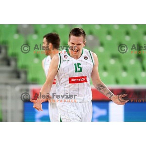 action during semi-final of Nova KBM league basketball match between Petrol Olimpija and in Rogaska in Stozice, Ljubljana, Slovenia on May 9, 2018