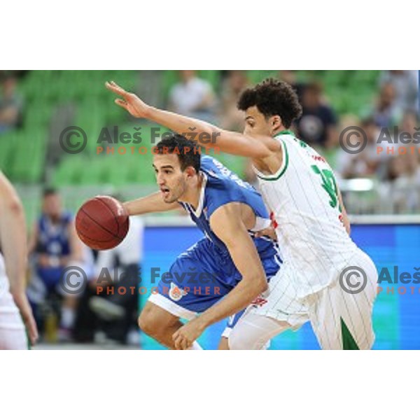 action during semi-final of Nova KBM league basketball match between Petrol Olimpija and in Rogaska in Stozice, Ljubljana, Slovenia on May 9, 2018