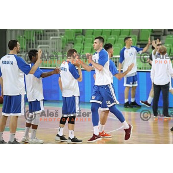 action during semi-final of Nova KBM league basketball match between Petrol Olimpija and in Rogaska in Stozice, Ljubljana, Slovenia on May 9, 2018