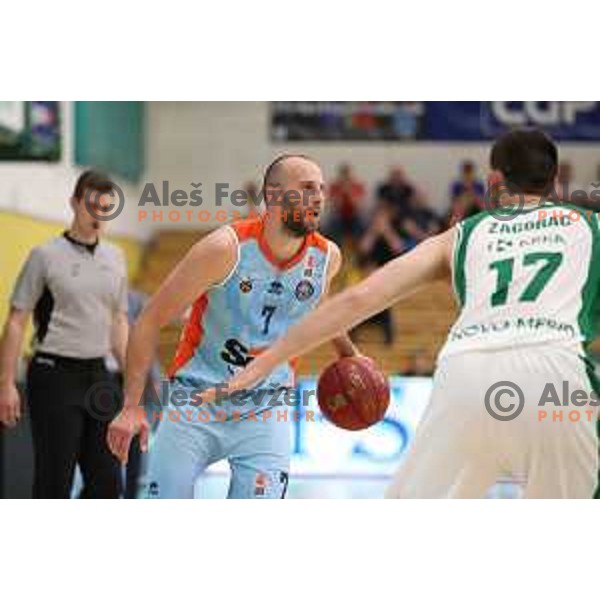 Nebojsa Joksimovic in action during semi-final of Nova KBM league basketball match between Krka and Sixt Primorska in Novo Mesto, Slovenia on May 12, 2018