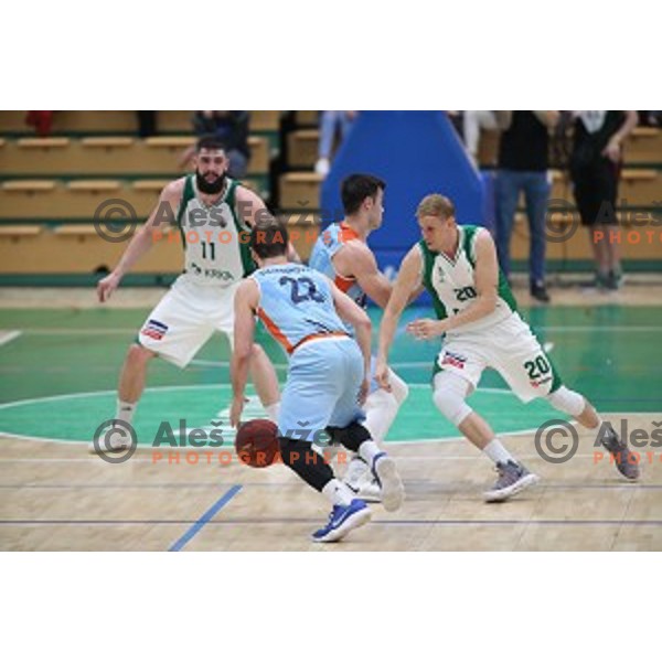 action during semi-final of Nova KBM league basketball match between Krka and Sixt Primorska in Novo Mesto, Slovenia on May 12, 2018