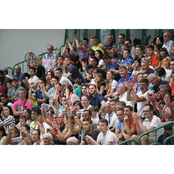 action during semi-final of Nova KBM league basketball match between Krka and Sixt Primorska in Novo Mesto, Slovenia on May 12, 2018