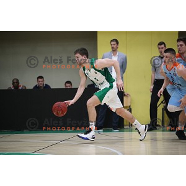 Paolo Marinelli in action during semi-final of Nova KBM league basketball match between Krka and Sixt Primorska in Novo Mesto, Slovenia on May 12, 2018
