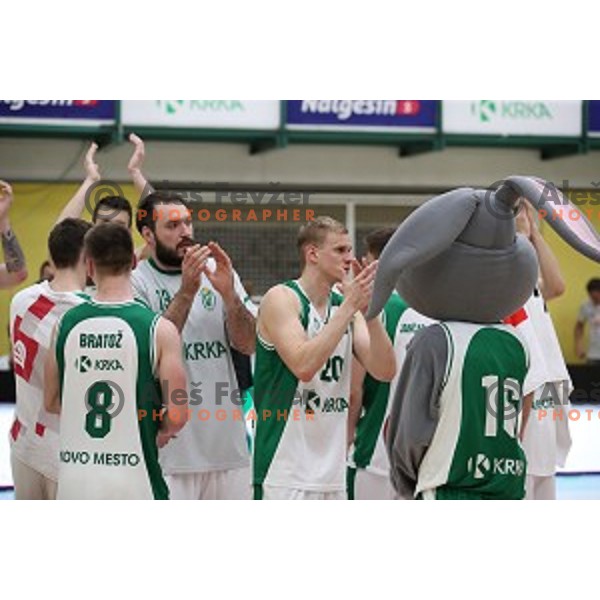 action during semi-final of Nova KBM league basketball match between Krka and Sixt Primorska in Novo Mesto, Slovenia on May 12, 2018
