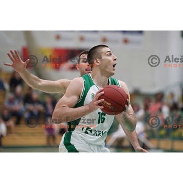 Marko Josilo in action during semi-final of Nova KBM league basketball match between Krka and Sixt Primorska in Novo Mesto, Slovenia on May 12, 2018