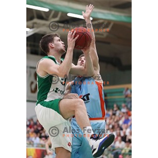Paolo Marinelli in action during semi-final of Nova KBM league basketball match between Krka and Sixt Primorska in Novo Mesto, Slovenia on May 12, 2018