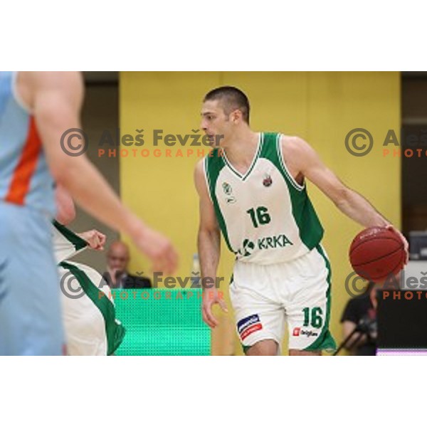 Marko Josilo in action during semi-final of Nova KBM league basketball match between Krka and Sixt Primorska in Novo Mesto, Slovenia on May 12, 2018