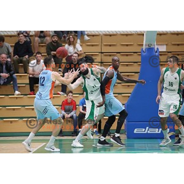 action during semi-final of Nova KBM league basketball match between Krka and Sixt Primorska in Novo Mesto, Slovenia on May 12, 2018
