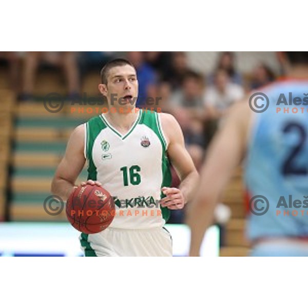 Marko Josilo in action during semi-final of Nova KBM league basketball match between Krka and Sixt Primorska in Novo Mesto, Slovenia on May 12, 2018