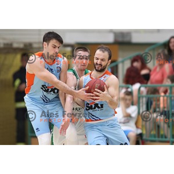 action during semi-final of Nova KBM league basketball match between Krka and Sixt Primorska in Novo Mesto, Slovenia on May 12, 2018