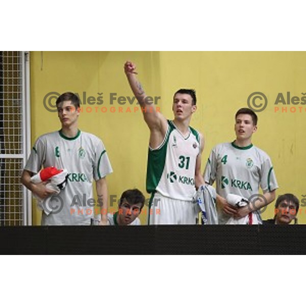 action during semi-final of Nova KBM league basketball match between Krka and Sixt Primorska in Novo Mesto, Slovenia on May 12, 2018