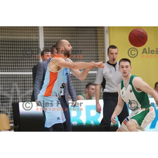 action during semi-final of Nova KBM league basketball match between Krka and Sixt Primorska in Novo Mesto, Slovenia on May 12, 2018