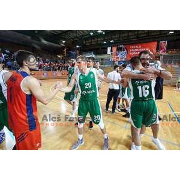 action during semi-final of Nova KBM league basketball match between Sixt Primorska and Krka in Koper, Slovenia on May 14, 2018