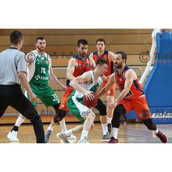 action during semi-final of Nova KBM league basketball match between Sixt Primorska and Krka in Koper, Slovenia on May 14, 2018