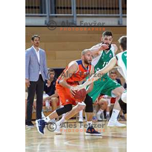 action during semi-final of Nova KBM league basketball match between Sixt Primorska and Krka in Koper, Slovenia on May 14, 2018