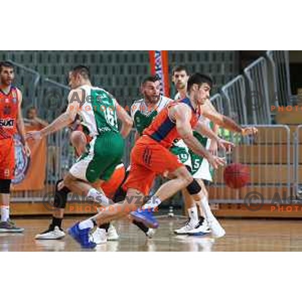 action during semi-final of Nova KBM league basketball match between Sixt Primorska and Krka in Koper, Slovenia on May 14, 2018
