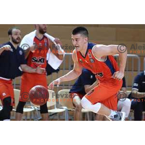 Matic Rebec in action during semi-final of Nova KBM league basketball match between Sixt Primorska and Krka in Koper, Slovenia on May 14, 2018