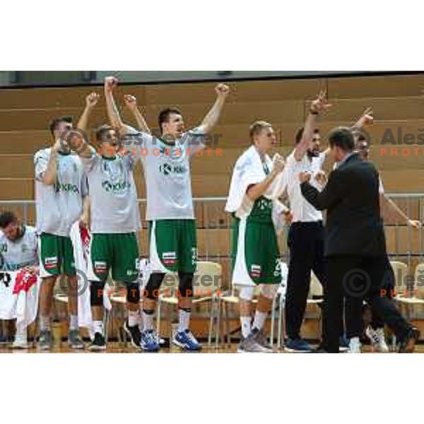 action during semi-final of Nova KBM league basketball match between Sixt Primorska and Krka in Koper, Slovenia on May 14, 2018