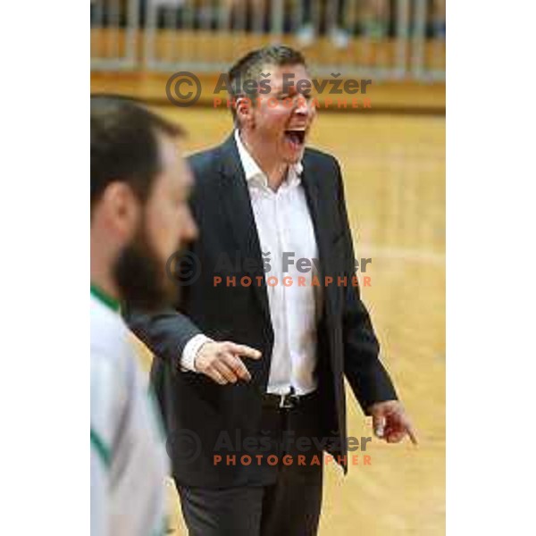 Simon Petrov in action during semi-final of Nova KBM league basketball match between Sixt Primorska and Krka in Koper, Slovenia on May 14, 2018