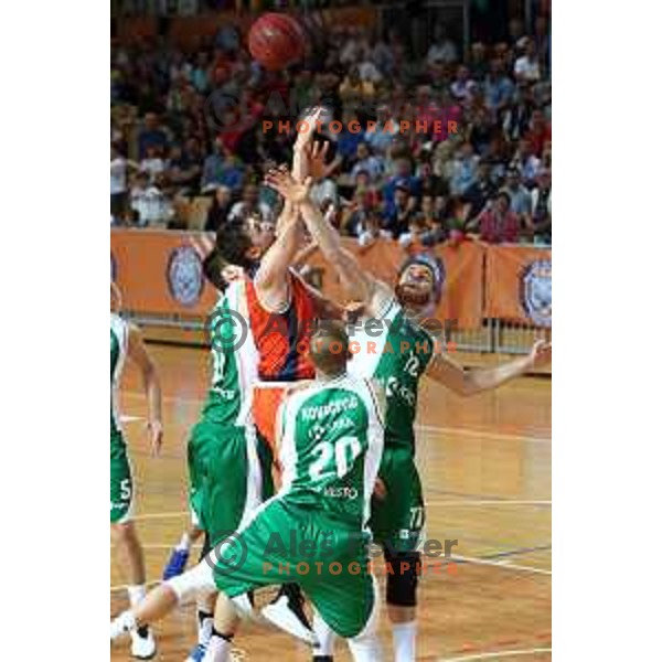 action during semi-final of Nova KBM league basketball match between Sixt Primorska and Krka in Koper, Slovenia on May 14, 2018