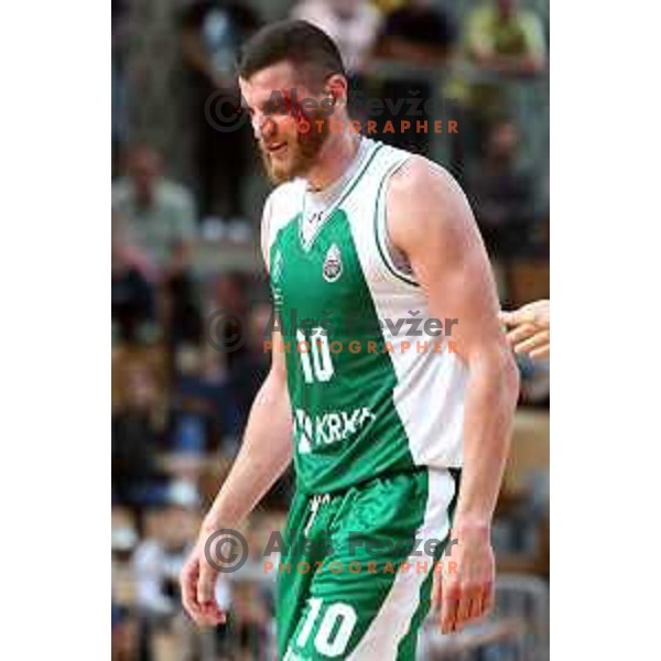 Dino Cinac in action during semi-final of Nova KBM league basketball match between Sixt Primorska and Krka in Koper, Slovenia on May 14, 2018