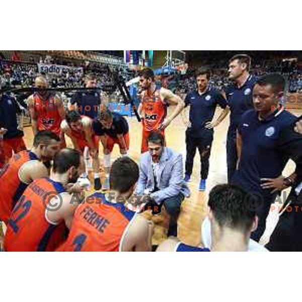action during semi-final of Nova KBM league basketball match between Sixt Primorska and Krka in Koper, Slovenia on May 14, 2018