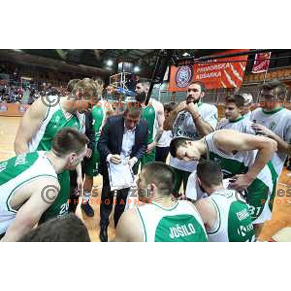 Simon Petrov in action during semi-final of Nova KBM league basketball match between Sixt Primorska and Krka in Koper, Slovenia on May 14, 2018