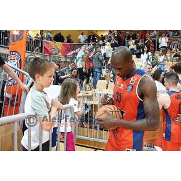 action during semi-final of Nova KBM league basketball match between Sixt Primorska and Krka in Koper, Slovenia on May 14, 2018