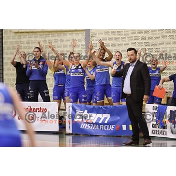 action during second match of the Final of Slovenian Women\'s basketball league between Triglav and Cinkarna Celje in Kranj on May 15, 2018