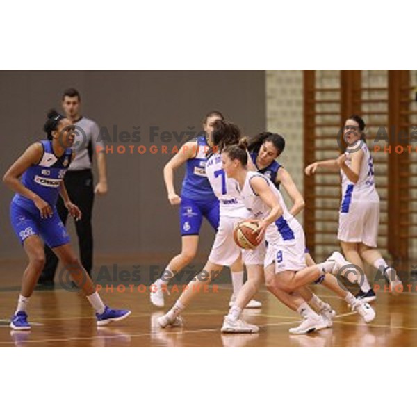 action during second match of the Final of Slovenian Women\'s basketball league between Triglav and Cinkarna Celje in Kranj on May 15, 2018